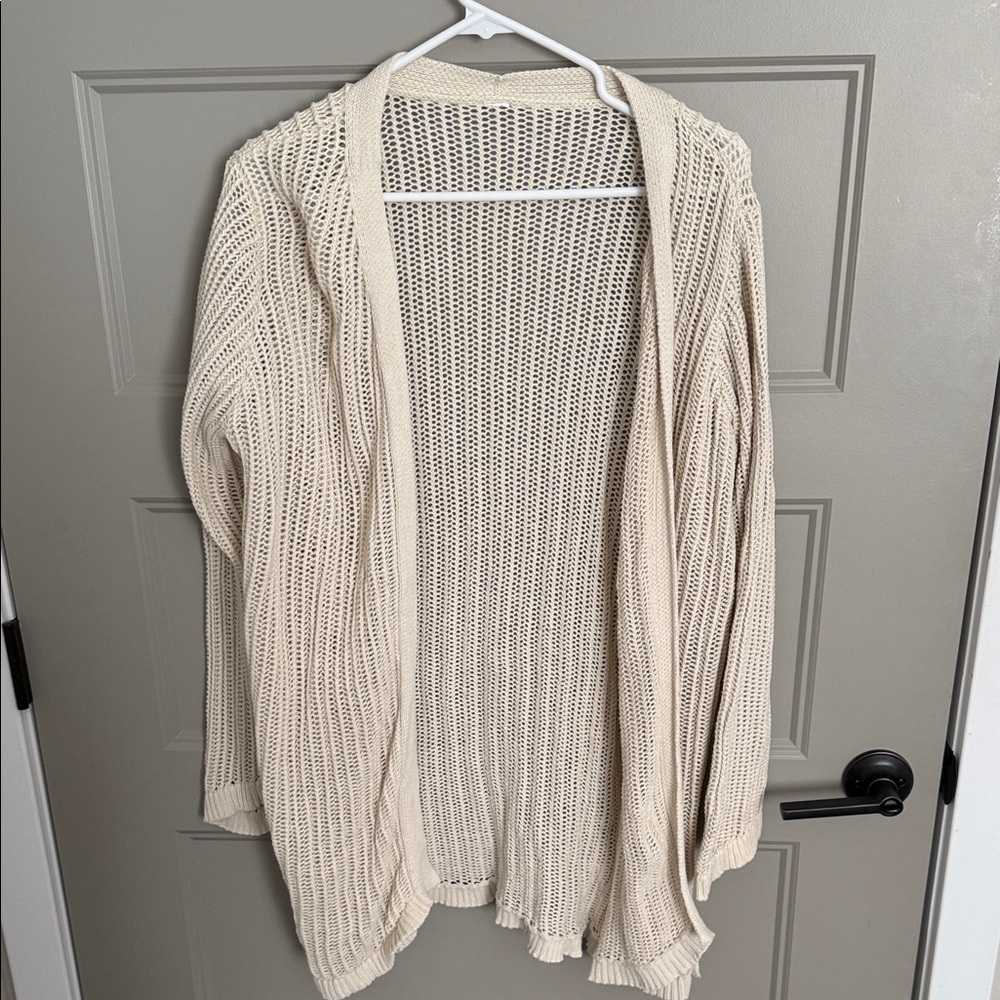 Women's Cream Open Knit Sweater